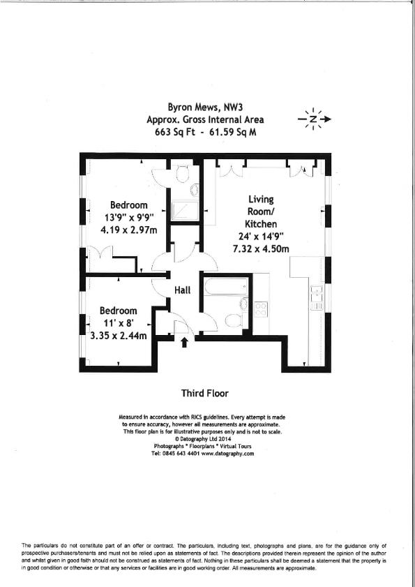 Property details for Fleet Road, South End Green NW3 £2,500 p.c.m. To